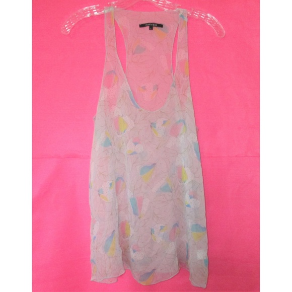boho NWT silk sexy sheer naven hipster tank shirt - Picture 4 of 6